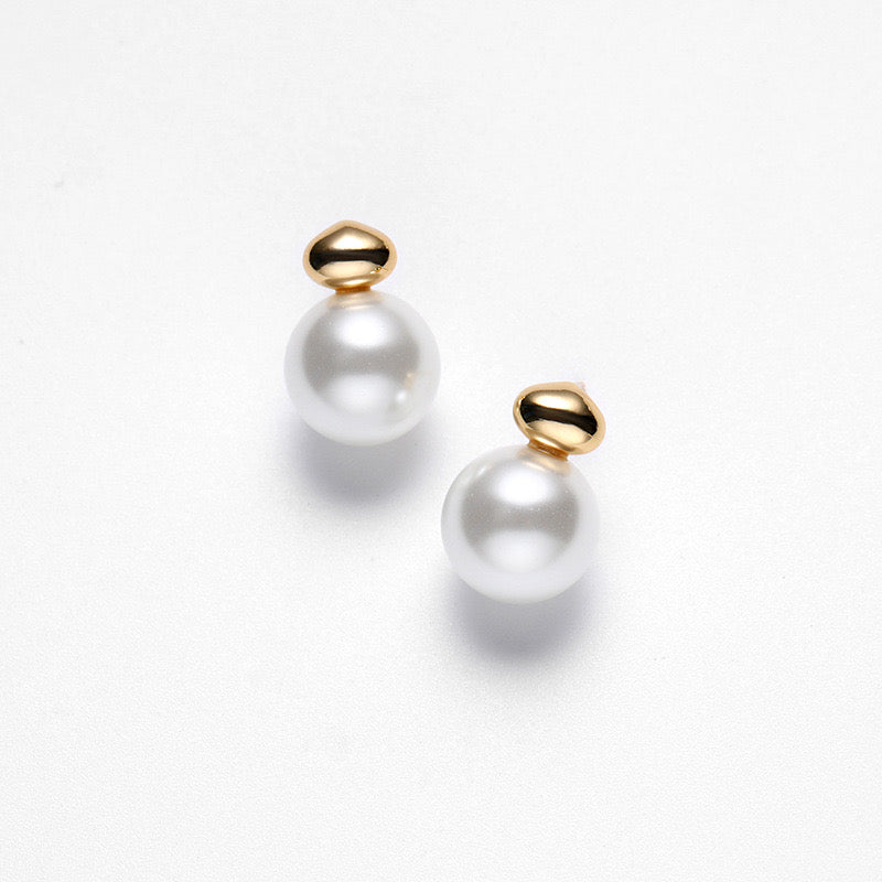 Pendientes de plata maciza S925 con perlas de agua dulce auténticas y bombillas nuevas