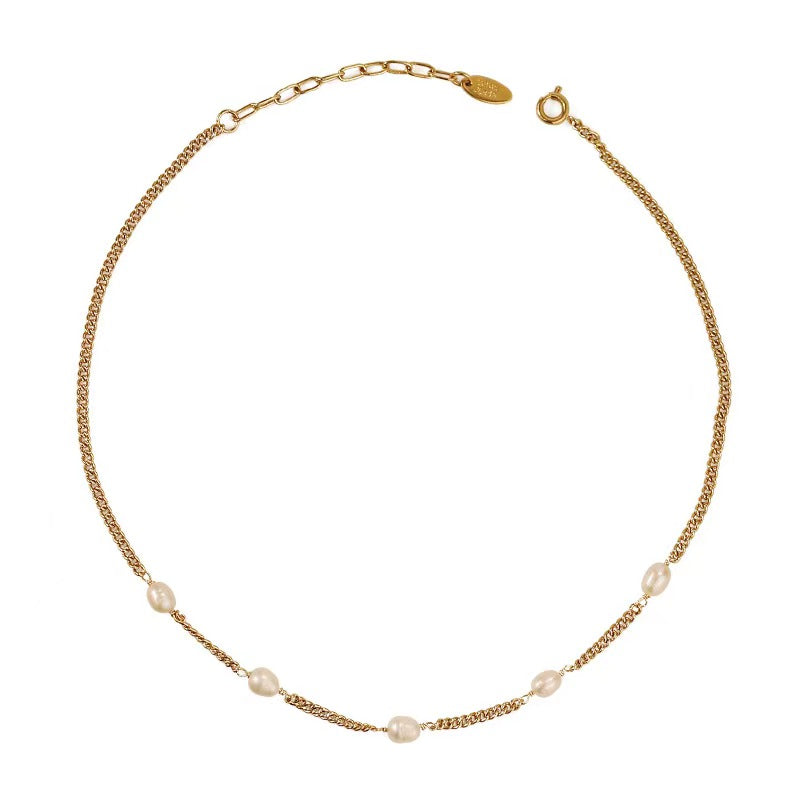 Collar Morning Dew con auténtica perla de agua dulce