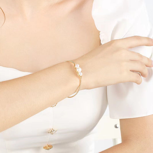 Genuine Freshwater Pearl Trinity Bracelet
