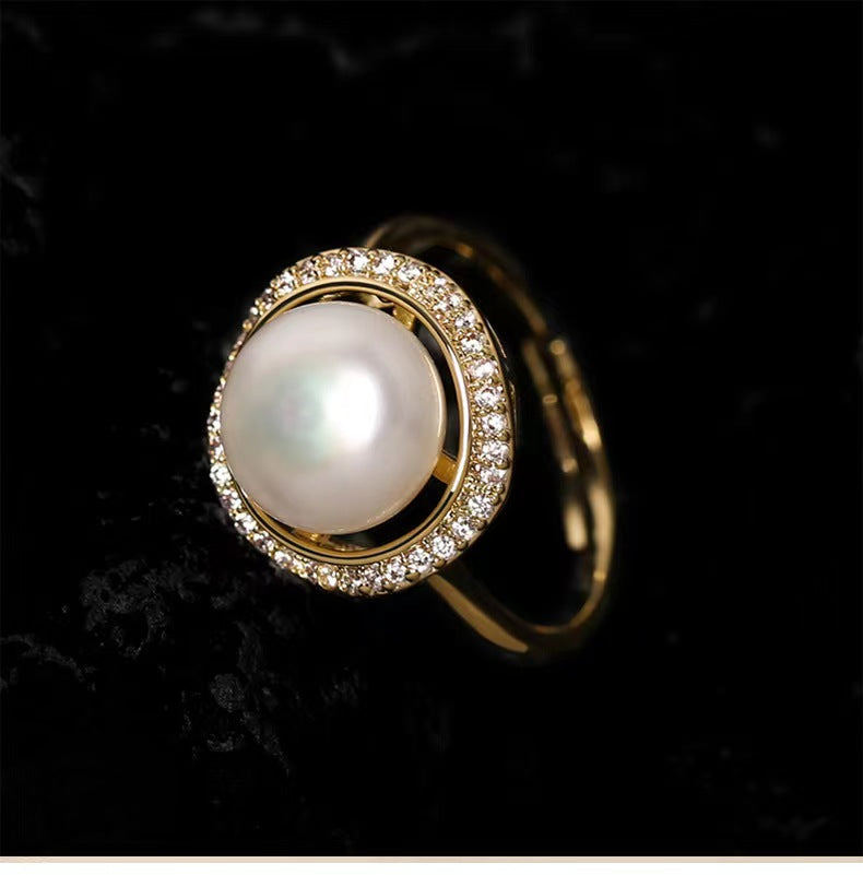 Bague nuage en perles d'eau douce véritables