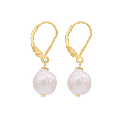 Genuine Baroque Pearl S925 Silver Lantern Earrings