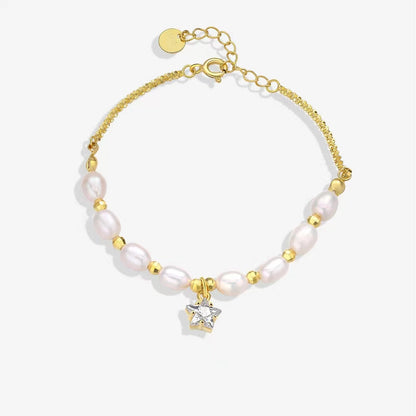 Bracelet Meteor en argent massif S925 avec véritable perle d'eau douce
