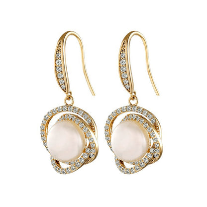 Genuine Freshwater Pearl Galaxy Earrings
