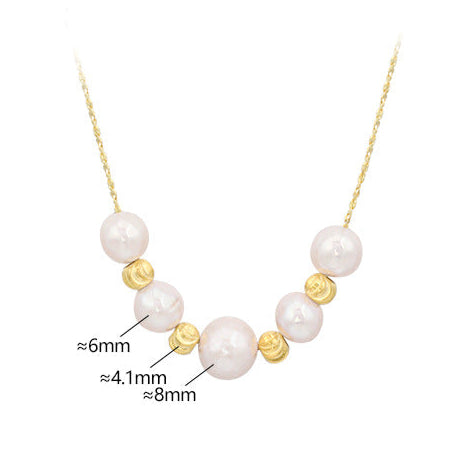 Collar del destino de plata maciza S925 con auténtica perla de agua dulce