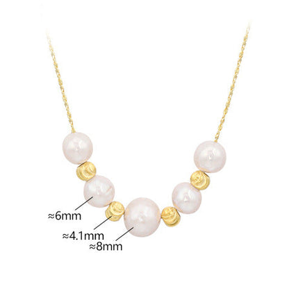 Collar del destino de plata maciza S925 con auténtica perla de agua dulce