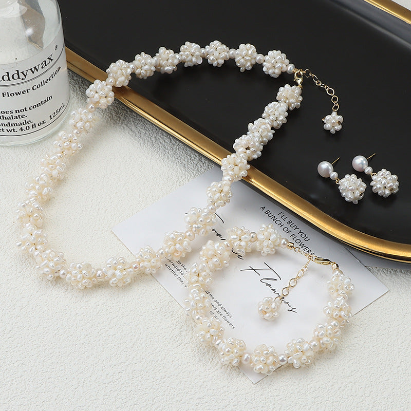 Genuine Freshwater Baroque Pearl Kew Garden Set