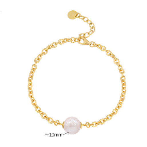 Genuine Baroque Pearl S925 Silver Myth Chain Bracelet