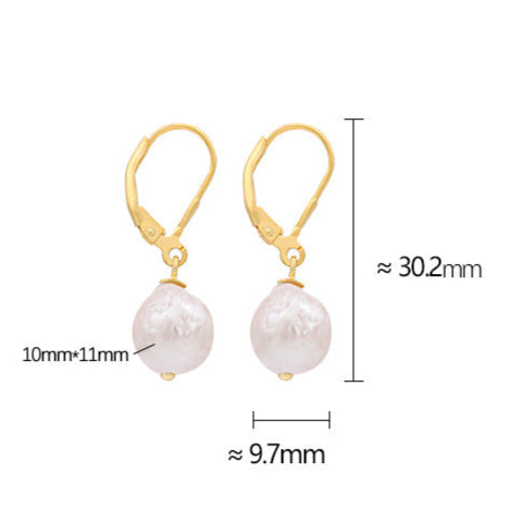 Genuine Baroque Pearl S925 Silver Lantern Earrings