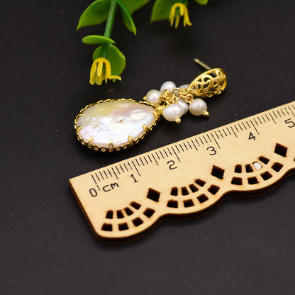 Genuine Freshwater Baroque Pearl Tulip Earrings (Limited Edition)