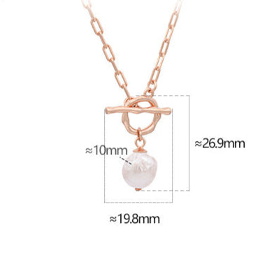 Collar de plata maciza S925 con auténtica perla barroca y un sueño hecho realidad