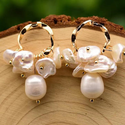 Genuine Freshwater Baroque Pearl Orchid Earrings (Limited Edition)