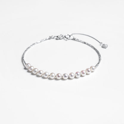 Pulsera de plata de ley 925 maciza con perlas barrocas auténticas