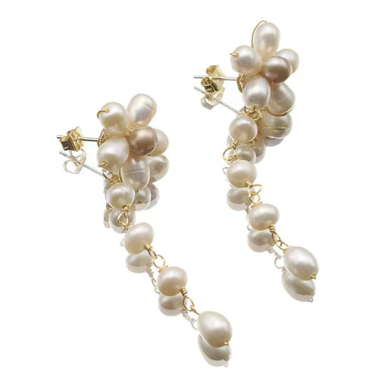 Pendientes Sakura de perlas de agua dulce genuinas