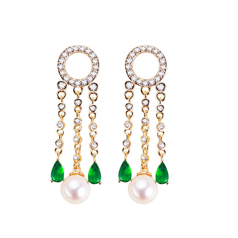 Boucles d'oreilles Odelette en laiton plaqué or 18 carats et véritables perles d'eau douce