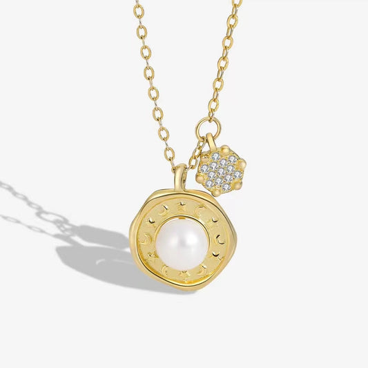 Collier Sun Radiance en argent massif S925 avec perles baroques authentiques