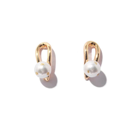 Genuine Freshwater Baroque Pearl Horseshoe Style Earrings
