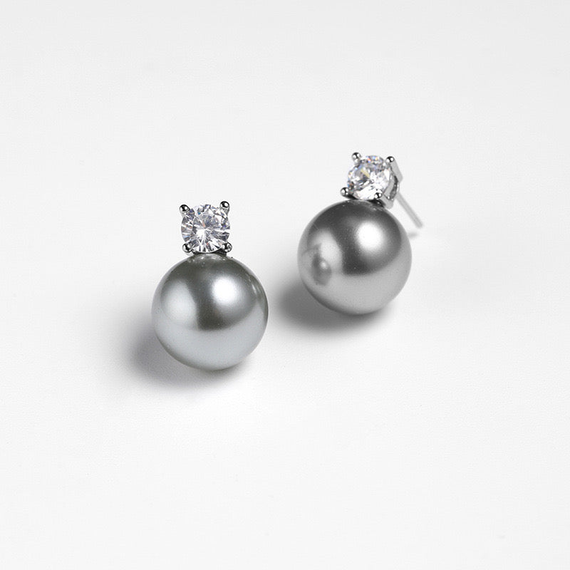 Pendientes de plata maciza S925 con perlas de agua dulce auténticas y bombillas nuevas