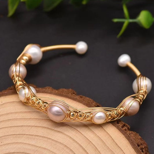 Bracelet nid de perles baroques d'eau douce véritables (édition limitée)