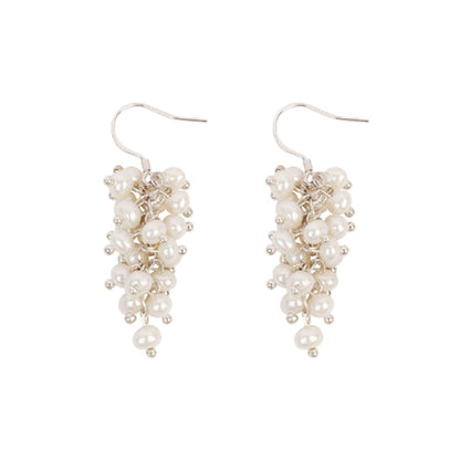 Boucles d'oreilles raisin en perles baroques d'eau douce véritables