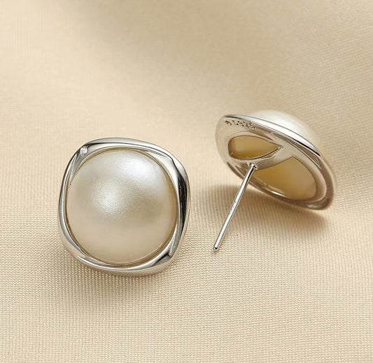 Boucles d'oreilles Eladah en véritable perle Mabe