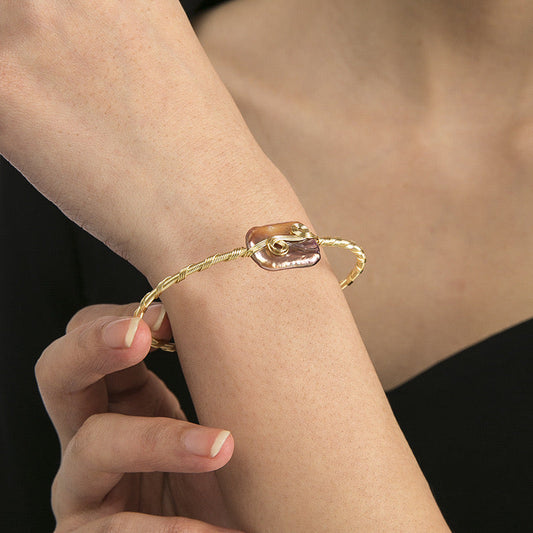 Bracelet Esmé en argent massif S925 et véritable perle baroque