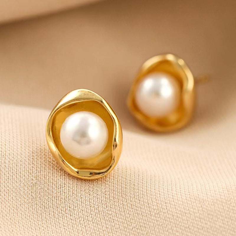 Boucles d'oreilles Freda en véritable perle d'Akoya
