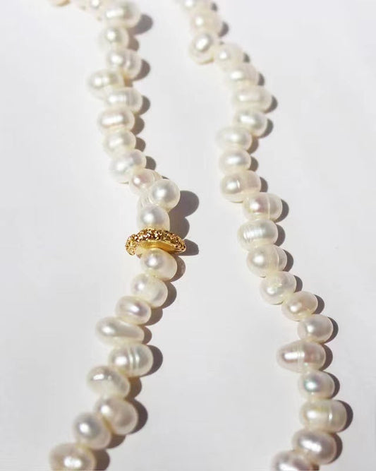 Ensemble de perles d'eau douce authentiques de l'Himalaya