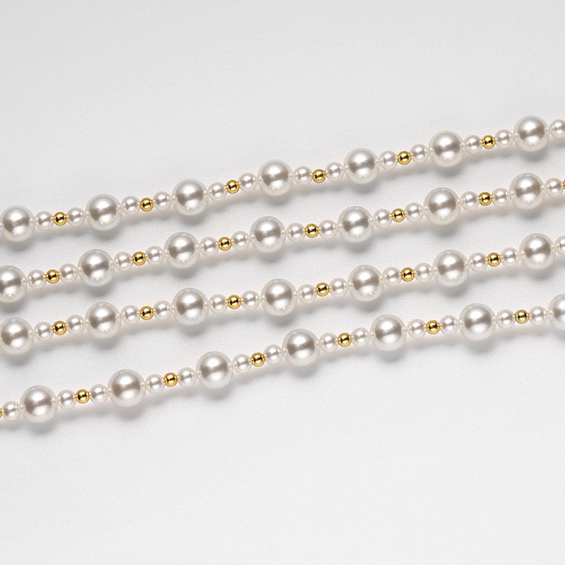 Collier délicat en argent massif S925 avec véritables perles d'eau douce