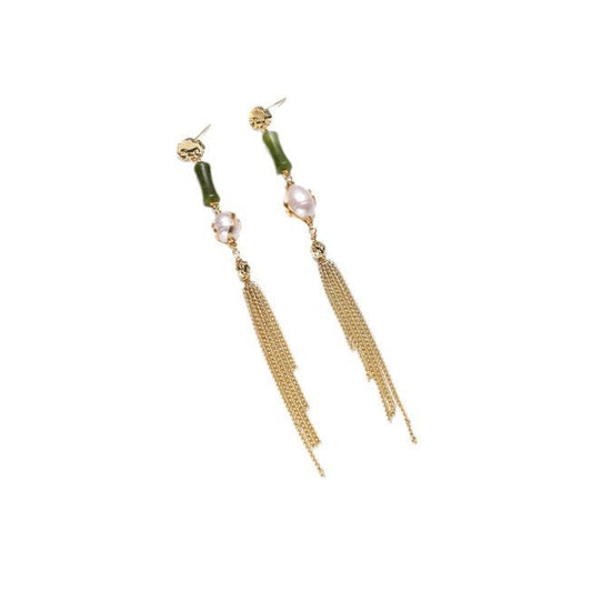 Boucles d'oreilles de fête d'été en perles d'eau douce véritables