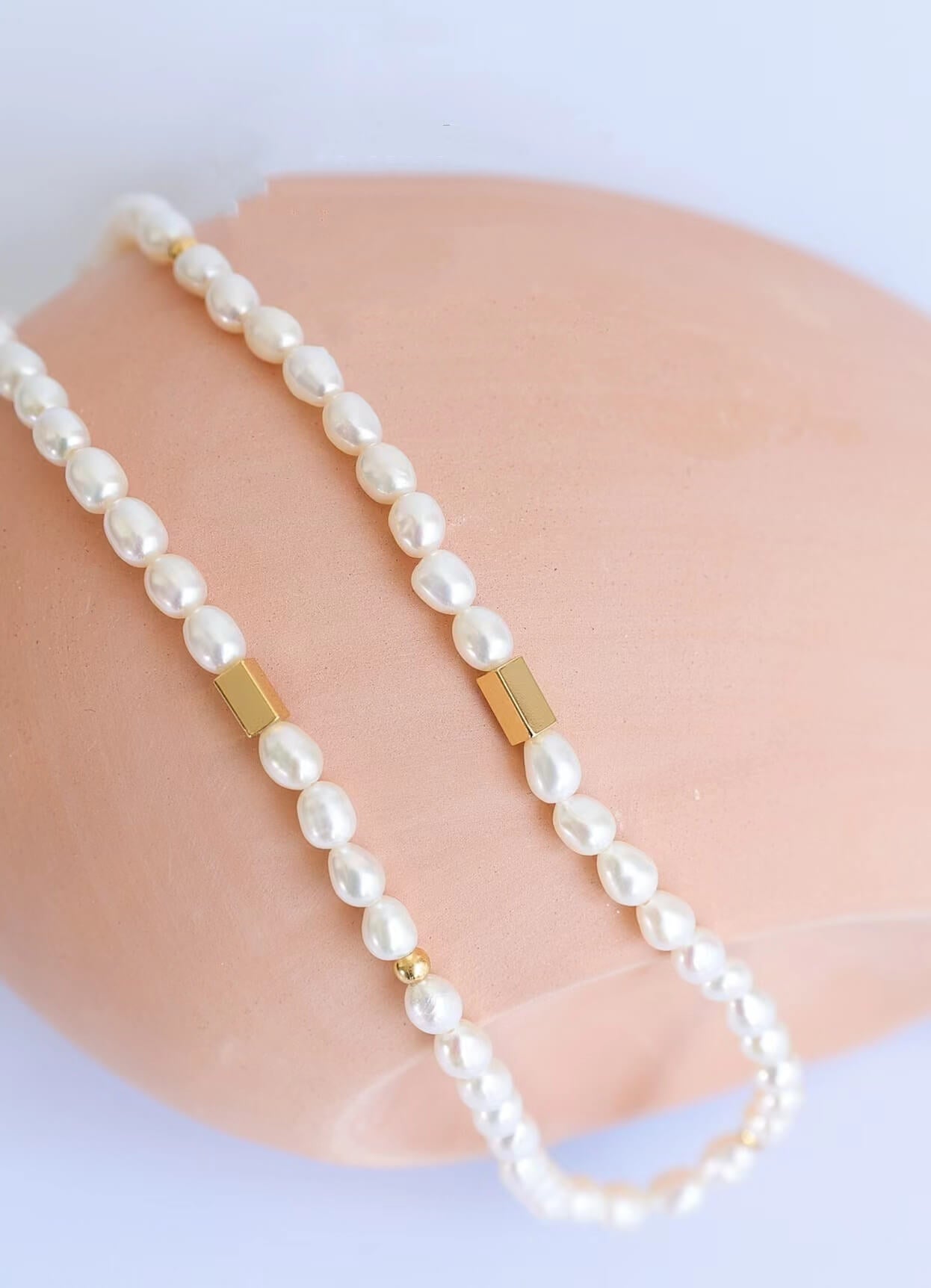 Collar de perlas de agua dulce auténticas Corda