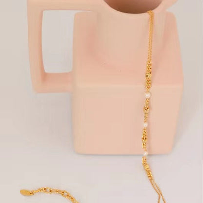 Collar de sirena con auténtica perla barroca de agua dulce