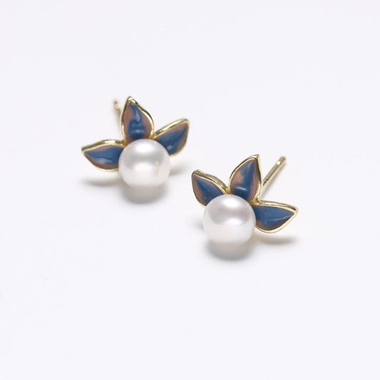 Boucles d'oreilles Fairy Flora en argent massif S925 avec perles d'eau douce véritables