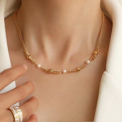 Genuine Freshwater Baroque Pearl Siren Necklace