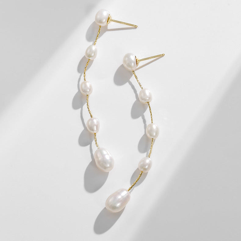 Boucles d'oreilles Larmes du matin en perles d'eau douce véritables