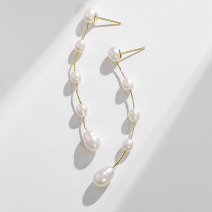 Boucles d'oreilles Larmes du matin en perles d'eau douce véritables