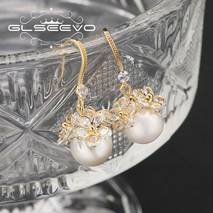Boucles d'oreilles Freesia en perles d'eau douce baroques Edison authentiques (édition limitée)