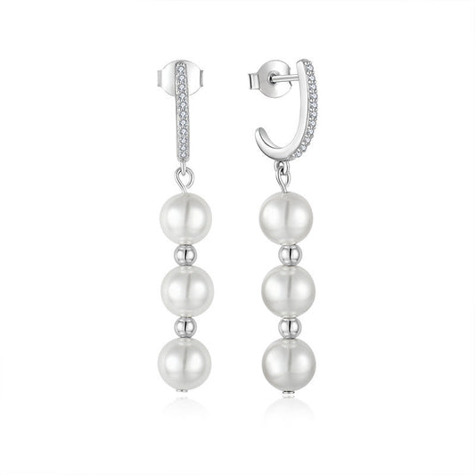 Boucles d'oreilles Nova en véritables perles d'eau douce