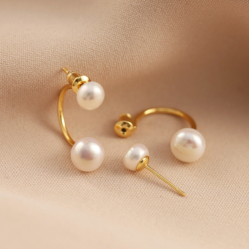 Boucles d'oreilles Happy Dots en véritables perles d'eau douce