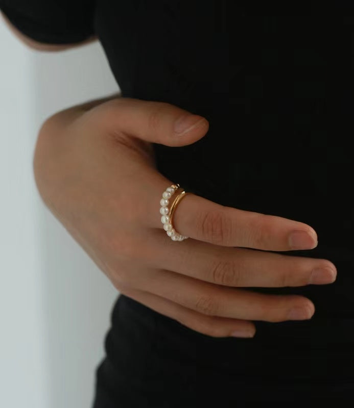 Bague Hug Me en véritable perle d'eau douce
