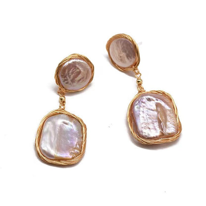 Genuine Freshwater Baroque Pearl Long Island Earrings (Limited Edition)