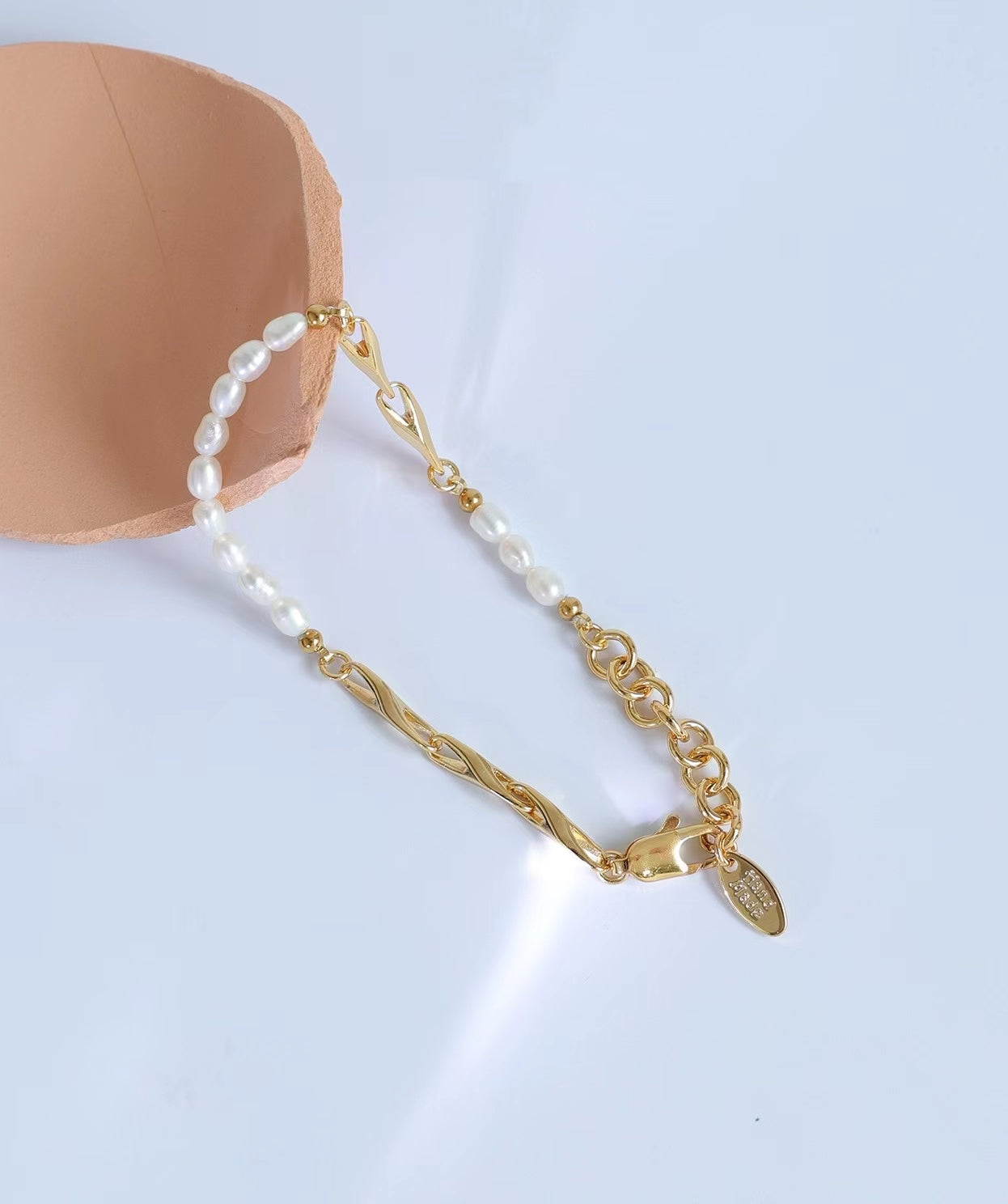 Pulsera de promesa de perla de agua dulce genuina