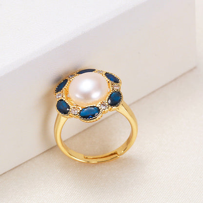 Brass Plated with 18K Gold Genuine Freshwater Pearl Jessie Set
