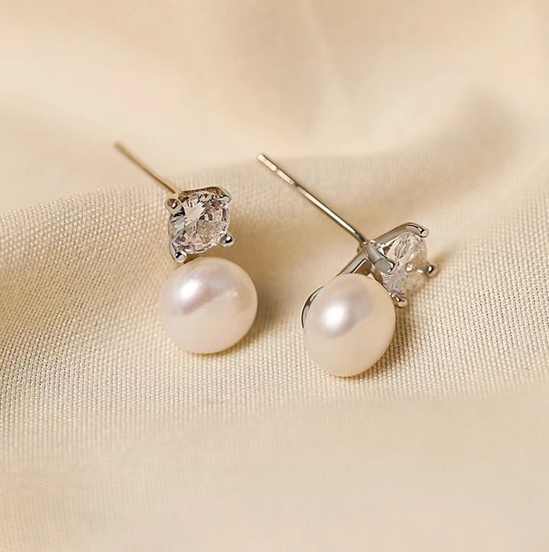 Boucles d'oreilles en perles d'eau douce véritables