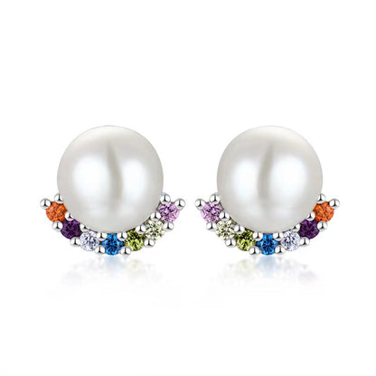 Boucles d'oreilles Rainbow Bridge en perles d'eau douce véritables