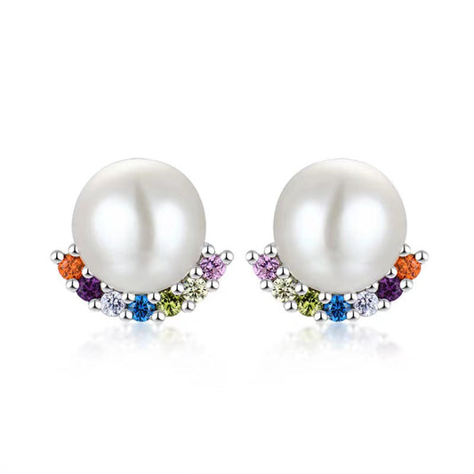 Boucles d'oreilles Rainbow Bridge en perles d'eau douce véritables