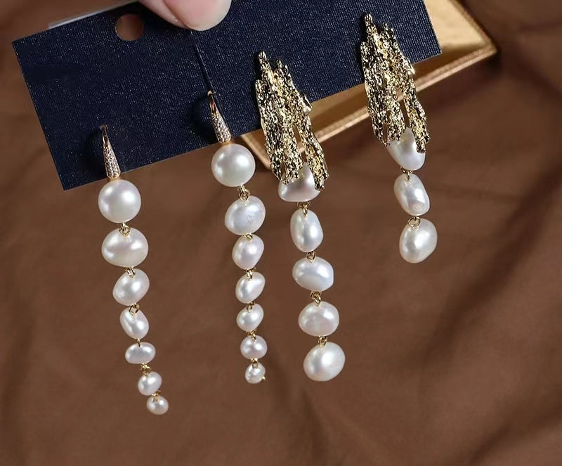 Pendientes Dream Tears de perla de agua dulce genuina