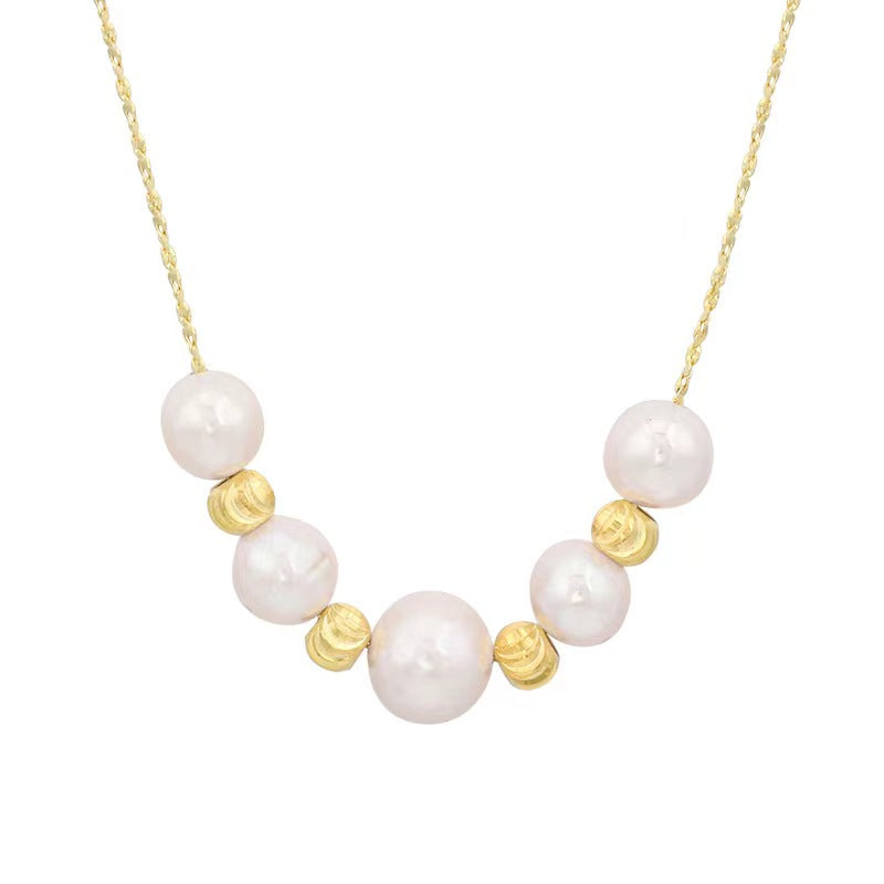 Collar del destino de plata maciza S925 con auténtica perla de agua dulce