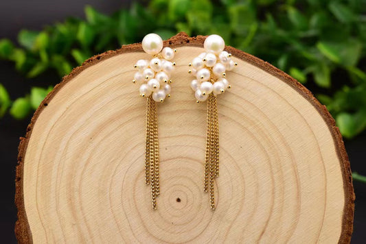 Pendientes Galaxy Fall de Perla de Agua Dulce Genuina