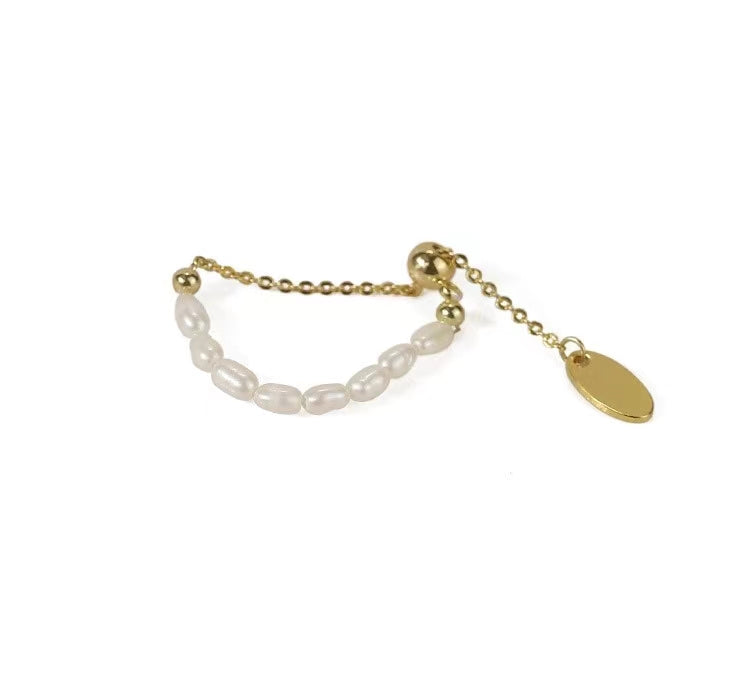 Bague essentielle en véritable perle d'eau douce