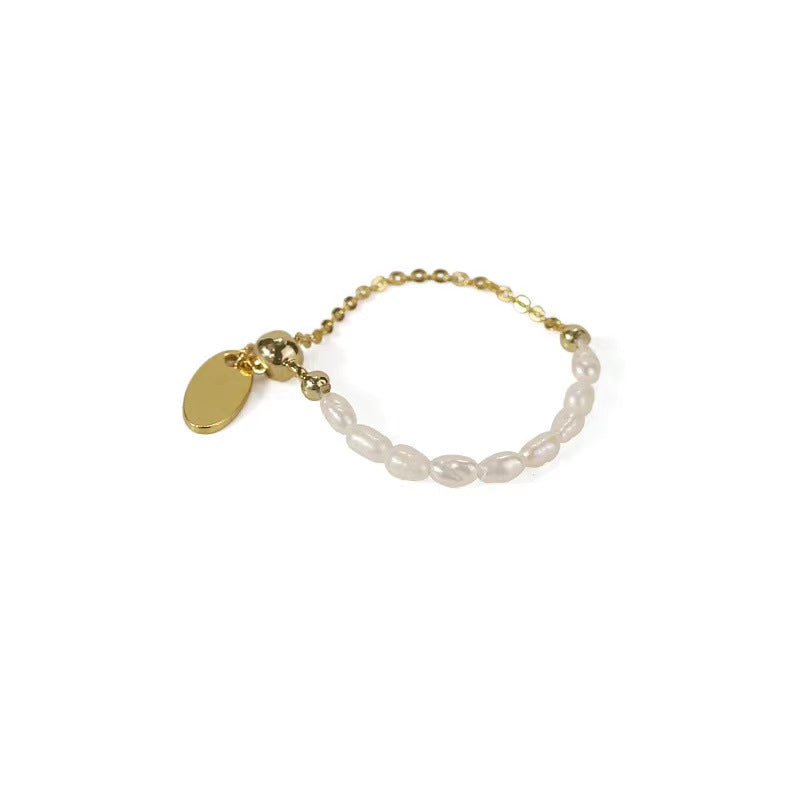 Bague essentielle en véritable perle d'eau douce